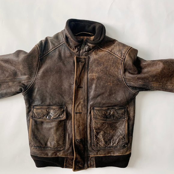 Ruehl No.925 Distressed Brown Bomber Jacket - Picture 3 of 7